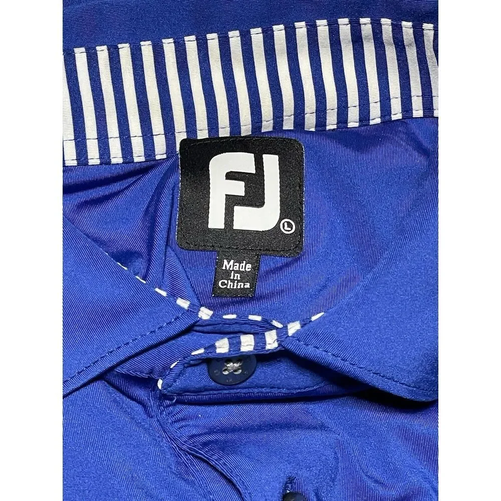 Foot Joy Polo Shirt Royal Blue Men s‎ Sz L Short Sleeve